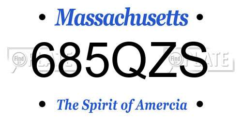 685QZS Massachusetts License Plate