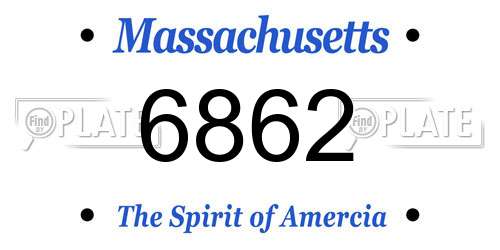 6862 Massachusetts License Plate