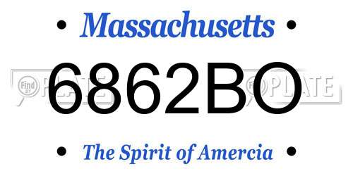 6862BO Massachusetts License Plate