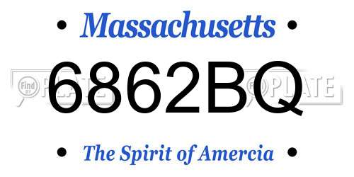 6862BQ Massachusetts License Plate