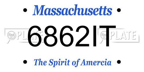 6862IT Massachusetts License Plate