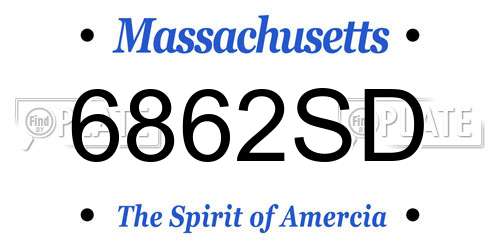 6862SD Massachusetts License Plate
