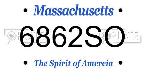 6862SO Massachusetts License Plate