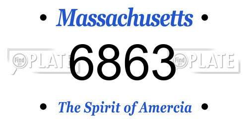 6863 Massachusetts License Plate