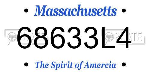 68633L4 Massachusetts License Plate