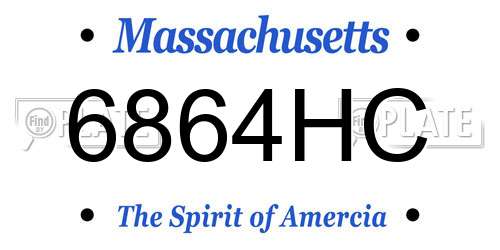 6864HC Massachusetts License Plate