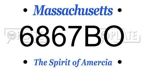 6867BO Massachusetts License Plate