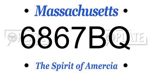 6867BQ Massachusetts License Plate