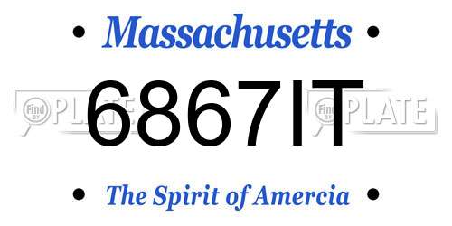6867IT Massachusetts License Plate