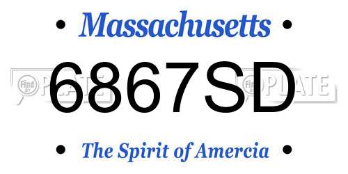 6867SD Massachusetts License Plate