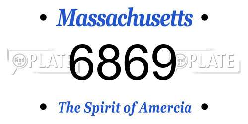 6869 Massachusetts License Plate