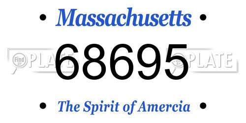 68695 Massachusetts License Plate