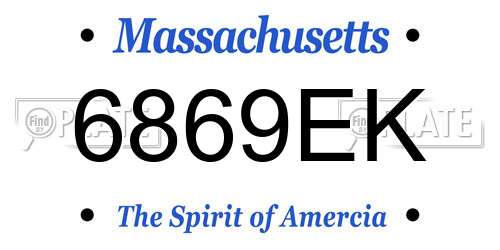 6869EK Massachusetts License Plate