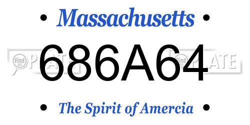 686A64 Massachusetts License Plate