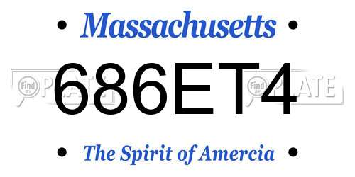 686ET4 Massachusetts License Plate