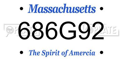 686G92 Massachusetts License Plate