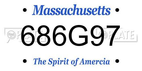 686G97 Massachusetts License Plate