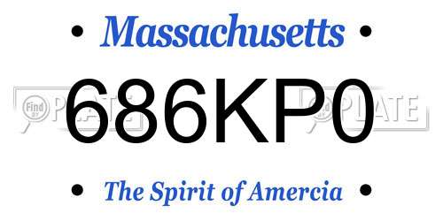 686KP0 Massachusetts License Plate