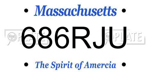 686RJU Massachusetts License Plate