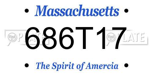 686T17 Massachusetts License Plate