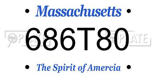686T80 Massachusetts License Plate