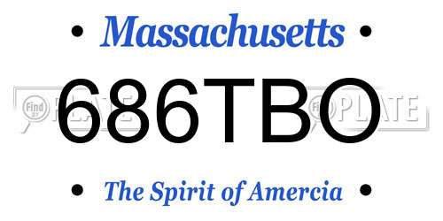 686TBO Massachusetts License Plate
