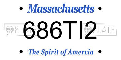 686TI2 Massachusetts License Plate