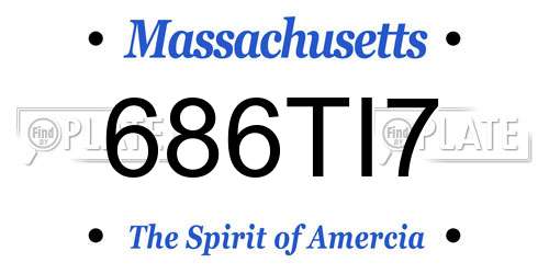 686TI7 Massachusetts License Plate