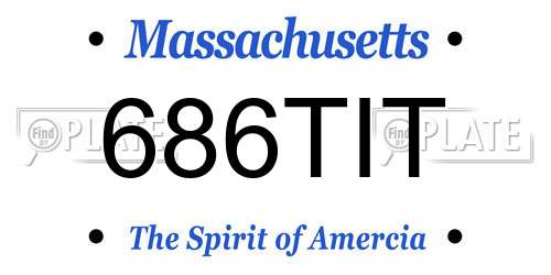 686TIT Massachusetts License Plate