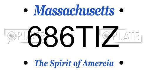 686TIZ Massachusetts License Plate