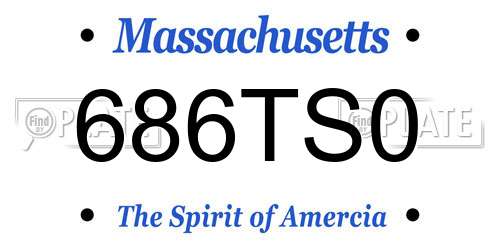 686TS0 Massachusetts License Plate
