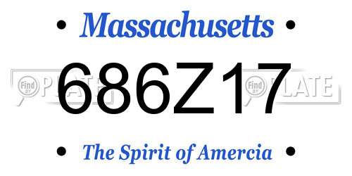686Z17 Massachusetts License Plate