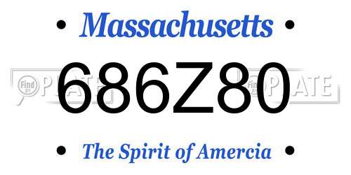 686Z80 Massachusetts License Plate