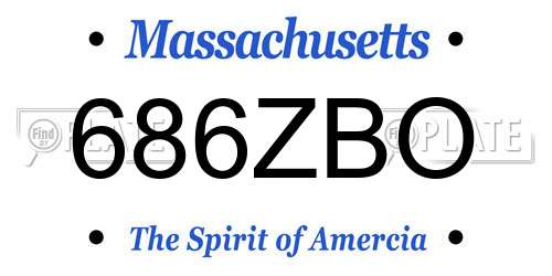 686ZBO Massachusetts License Plate