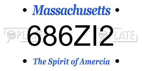 686ZI2 Massachusetts License Plate