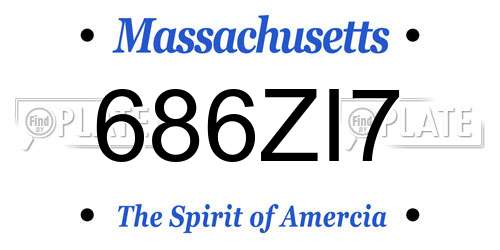 686ZI7 Massachusetts License Plate