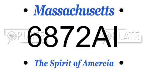 6872AI Massachusetts License Plate