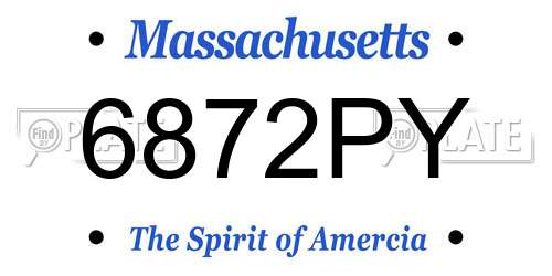 6872PY Massachusetts License Plate