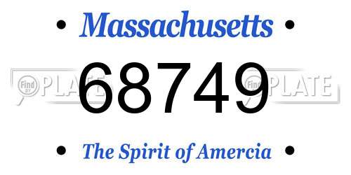 68749 Massachusetts License Plate