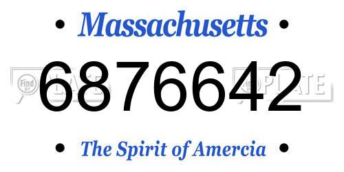 6876642 Massachusetts License Plate