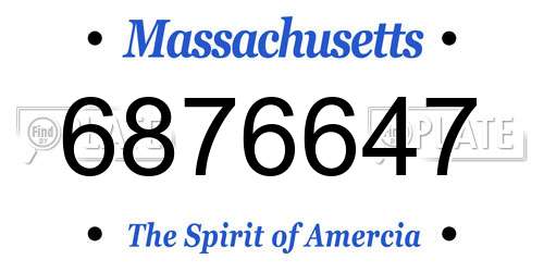 6876647 Massachusetts License Plate