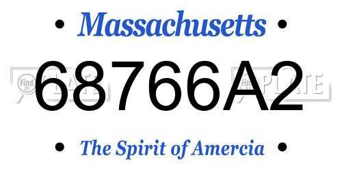 68766A2 Massachusetts License Plate