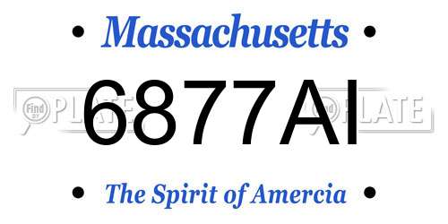 6877AI Massachusetts License Plate