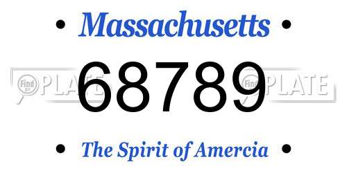 68789 Massachusetts License Plate