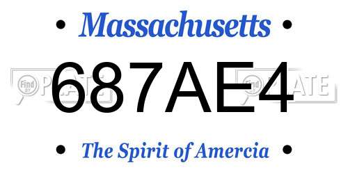 687AE4 Massachusetts License Plate