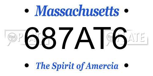 687AT6 Massachusetts License Plate