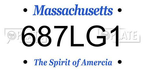 687LG1 Massachusetts License Plate