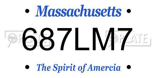687LM7 Massachusetts License Plate