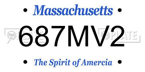 687MV2 Massachusetts License Plate