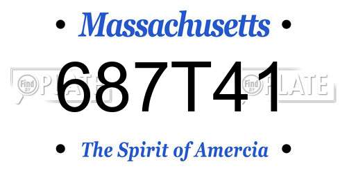 687T41 Massachusetts License Plate